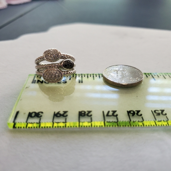 White & Black Diamond 925 Sterling Ring ⬇️PRICE DROP - Picture 14 of 15